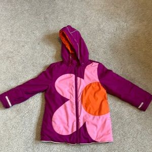 Hanna Andersson purple flower hooded coat sz 5